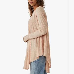 Free People - Aria Trapeze Long Sleeve Top in color Misty Mink, size M, NWT